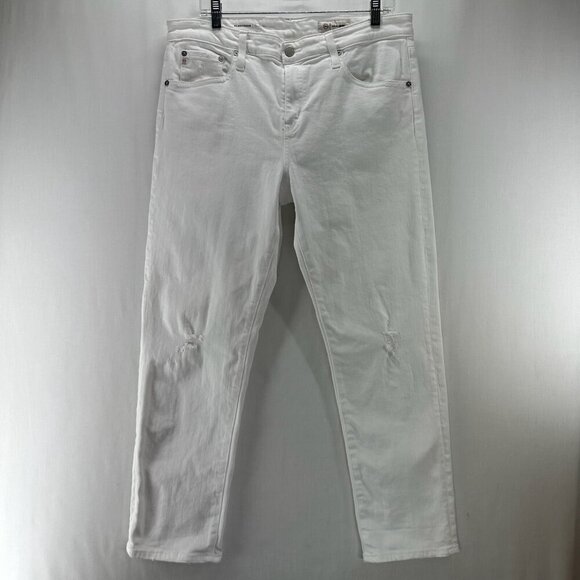 Ag Adriano Goldschmied Denim - AG Adriano Goldschmied Jean Women 31 AG-Ed Denim Ex Boyfriend Slouchy Slim White